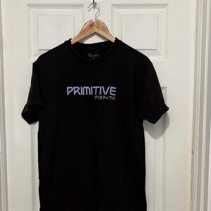 Primitive Black Tee with Purple Logo